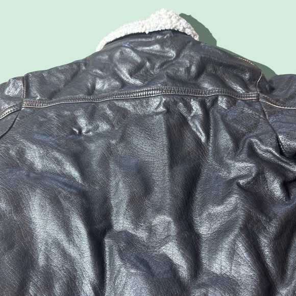 Toddler Harley Davidson Motorcycle Faux Leather Sherpa Lined Zip Up Jacket Sz 2T - Picture 9 of 11